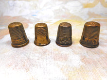 Load image into Gallery viewer, Four decorative brass thimbles. c1870
