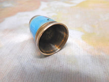 Load image into Gallery viewer, An American silver thimble with enamel decoration. c 1915