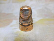 Load image into Gallery viewer, 'Victoria Jubilee' base metal brass alloy thimble. Iles design c1888.