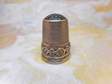 Load image into Gallery viewer, SOLD………A Continental decorative silver thimble with stone top. c 1870