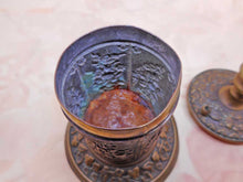 Load image into Gallery viewer, A pressed gilt metal vesta / go to bed. Late Victorian c 1890