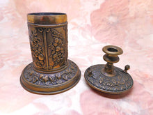 Load image into Gallery viewer, A pressed gilt metal vesta / go to bed. Late Victorian c 1890
