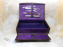 Load image into Gallery viewer, A small leather etui with steel sewing tools. c 1880