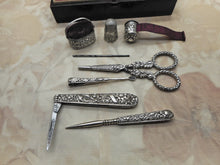 Load image into Gallery viewer, A Regency maroon leather sewing set / etui. English c1835.