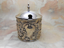 Load image into Gallery viewer, A sterling silver mustard pot in its presentation box. B'1904