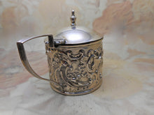 Load image into Gallery viewer, A sterling silver mustard pot in its presentation box. B'1904