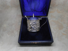 Load image into Gallery viewer, A sterling silver mustard pot in its presentation box. B'1904