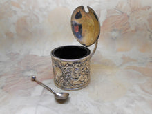 Load image into Gallery viewer, A sterling silver mustard pot in its presentation box. B'1904