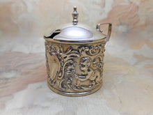 Load image into Gallery viewer, A sterling silver mustard pot in its presentation box. B'1904