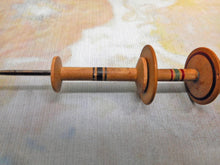 Load image into Gallery viewer, Five mini Painted Tunbridge Ware wooden reels for thread. c 1800