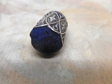 Load image into Gallery viewer, SOLD……A small silver double ended emery cushion from a leather etui. c1860