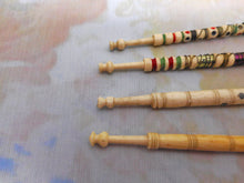 Load image into Gallery viewer, Four decorative mutton bone lace bobbins. 19thc