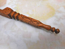 Load image into Gallery viewer, A chip carved knitting stick for a child. 19thc