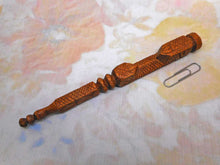Load image into Gallery viewer, A chip carved knitting stick for a child. 19thc