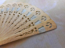 Load image into Gallery viewer, A doll's pierced bone fan.  c1870