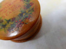 Load image into Gallery viewer, A small Mauchline Ware pot. Christmas theme. Compliments of the Season.