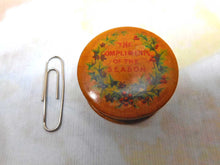 Load image into Gallery viewer, A small Mauchline Ware pot. Christmas theme. Compliments of the Season.