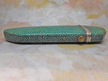 Load image into Gallery viewer, A shagreen spectacle case fitted with silver eye glasses. HM 1812.