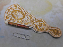 Load image into Gallery viewer, A fan shaped Carnet de Bal with inset mirror. Mid 19th century.