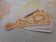 Load image into Gallery viewer, A fan shaped Carnet de Bal with inset mirror. Mid 19th century.