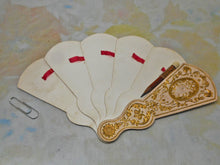 Load image into Gallery viewer, A fan shaped Carnet de Bal with inset mirror. Mid 19th century.