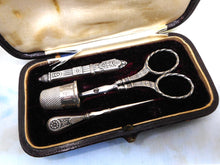 Load image into Gallery viewer, SOLD…….A French silver etui in its leather case. c 1870