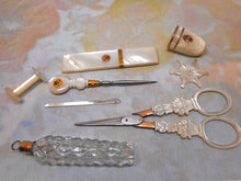 Load image into Gallery viewer, SOLD……A Palais Royal red leather etui with pearl fittings. French c 1800