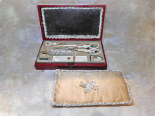 Load image into Gallery viewer, SOLD……A Palais Royal red leather etui with pearl fittings. French c 1800