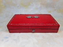 Load image into Gallery viewer, SOLD……A Palais Royal red leather etui with pearl fittings. French c 1800