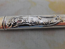 Load image into Gallery viewer, SOLD……..A silver pencil holder. Salem Witch Souvenir. c 1900