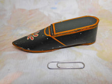 Load image into Gallery viewer, A painted toleware shoe snuff box. Mid Victorian.