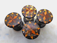 Load image into Gallery viewer, A set of 4 matching Tunbridge Ware cotton reels . c 1850