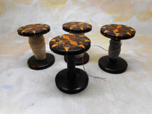 Load image into Gallery viewer, A set of 4 matching Tunbridge Ware cotton reels . c 1850