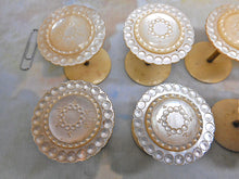 Load image into Gallery viewer, SOLD…….A set of 8 mother of pearl topped reels / spools. c1850