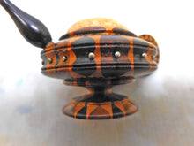 Load image into Gallery viewer, A novelty Tunbridge Ware 'teapot' pincushion and pin holder. c1850