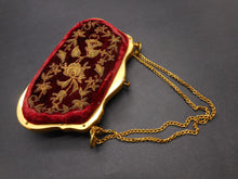 Load image into Gallery viewer, SOLD……..A red velvet and gold thread purse-a fully fitted sewing etui. French c1870