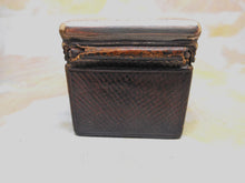 Load image into Gallery viewer, A silver mounted leather inkwell from a dressing box. London 1864 JV James Vickery
