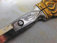 Load image into Gallery viewer, SOLD……Two pairs of large, brass handled German scissors. 19th century. Solingen.