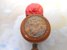 Load image into Gallery viewer, A pin cushion clamp with a Georgian print. c1820