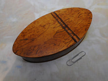 Load image into Gallery viewer, A fine, navette form wooden table snuff box. Mid 19th century.