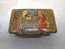 Load image into Gallery viewer, A fine lacquered papier mâché box with Eastern decoration. c1870
