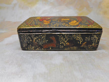 Load image into Gallery viewer, A fine lacquered papier mâché box with Eastern decoration. c1870