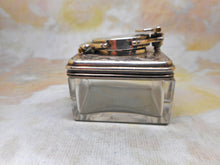 Load image into Gallery viewer, A silver topped inkwell from a writing box. HM 1842