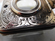 Load image into Gallery viewer, A silver topped inkwell from a writing box. HM 1842
