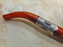 Load image into Gallery viewer, A silver mounted meerschaum pipe- claws and devil heads. c1872-1922