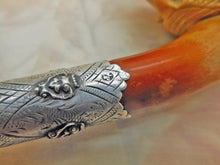 Load image into Gallery viewer, A silver mounted meerschaum pipe- claws and devil heads. c1872-1922