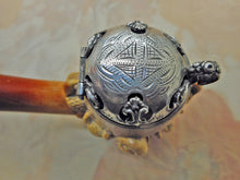 Load image into Gallery viewer, A silver mounted meerschaum pipe- claws and devil heads. c1872-1922