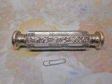 Load image into Gallery viewer, An engraved white metal double ended scent bottle. c1880