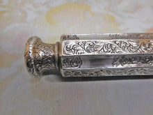 Load image into Gallery viewer, An engraved white metal double ended scent bottle. c1880