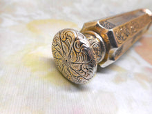Load image into Gallery viewer, An engraved white metal double ended scent bottle. c1880